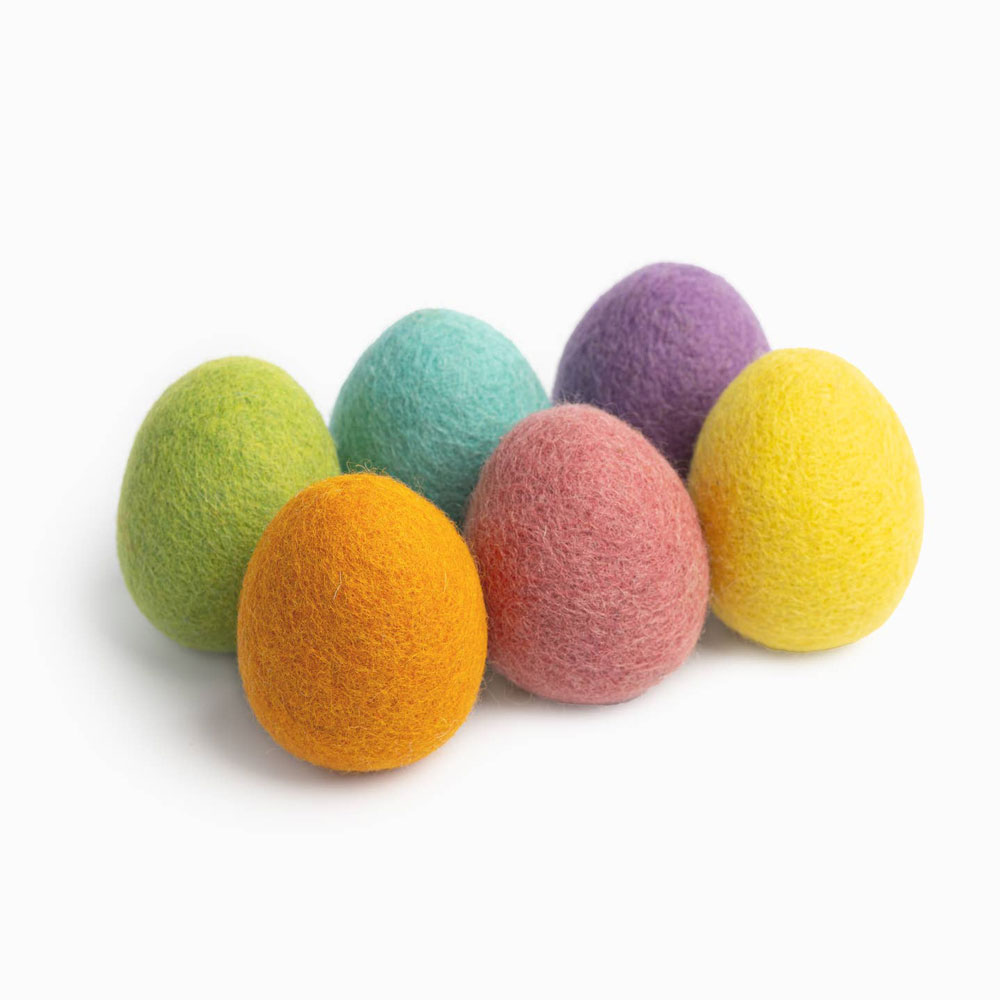 Felt Solid Easter Eggs set of 6