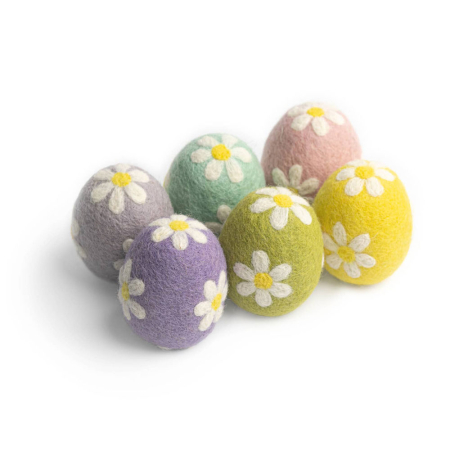 Felt Floral Easter Eggs set of 6
