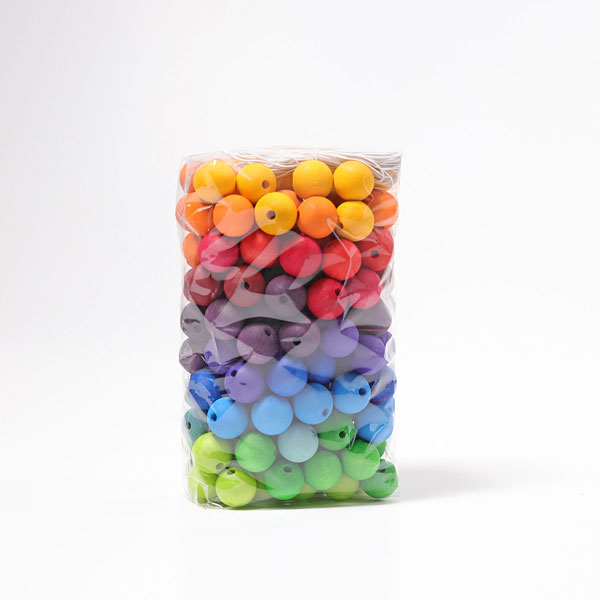 480 Colored Wooden Beads 12mm (Grimm's)