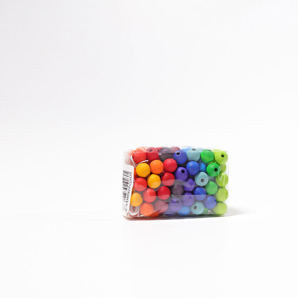 120 Colored Wooden Beads (12 mm) Grimm's