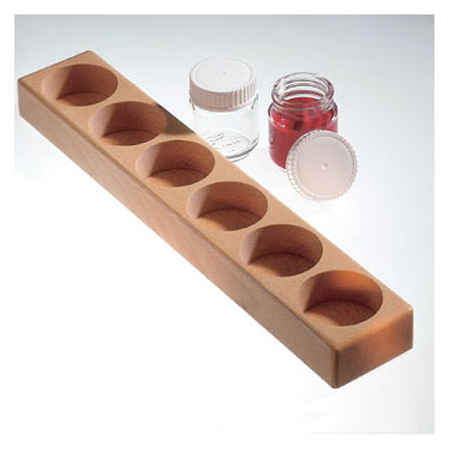 Six Paint Jars and Holder