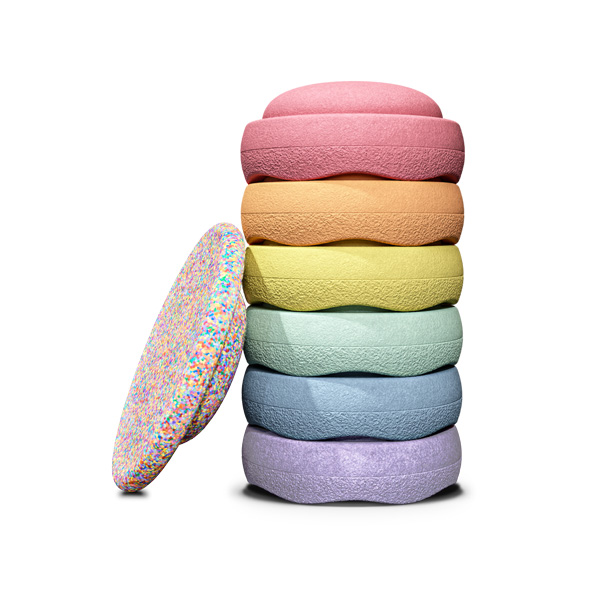 Stapelstein Super Confetti Rainbow Set pastel