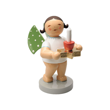 Angel with Star Candle Holder and Candle Red (Wendt und Kuehn)