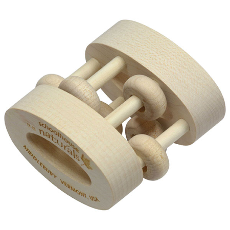 Natural Oval Rattle with Bead