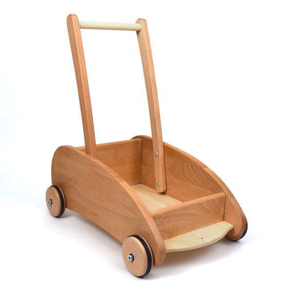 wooden push cart with blocks