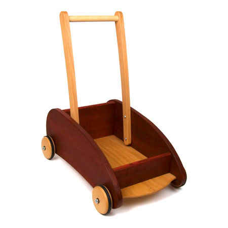 wooden push trolley