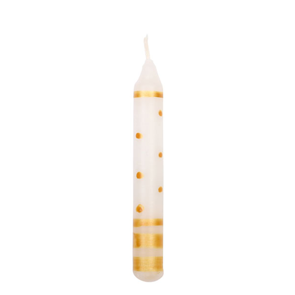 Birthday Candle Gold Stripes