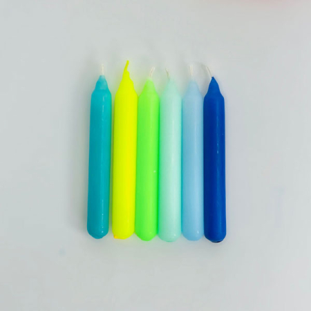 Dip Dye Konfetti Candles - Blues and Greens