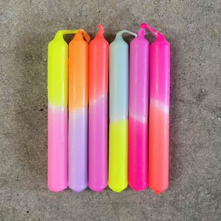 Dip Dye Konfetti Candles - Color Bouquet