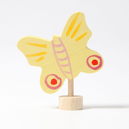 Simple Yellow Butterfly Birthday Ring Ornament
