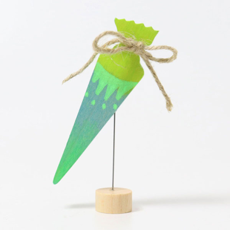 Neon Green School Cone Birthday Ring Ornament