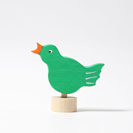 Singing Green Bird Ornament for Birthday Rings