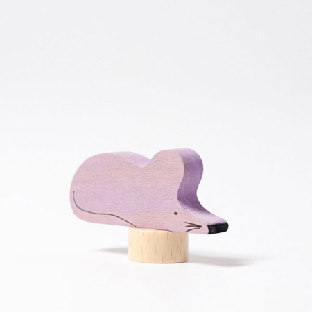 Grey Violet Mouse Ornament for Birthday Rings