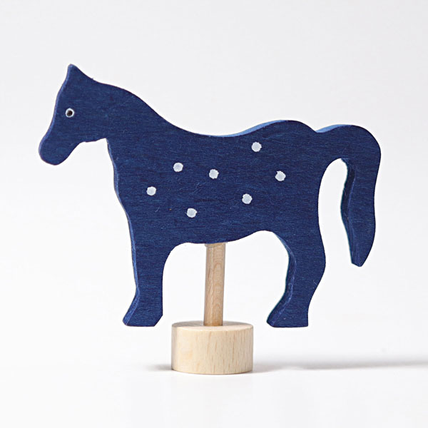 Blue polkadot Horse Ornament for Birthday Rings