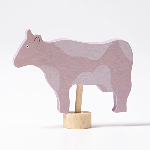Spotted Lavender Cow Ornament for Birthday Rings