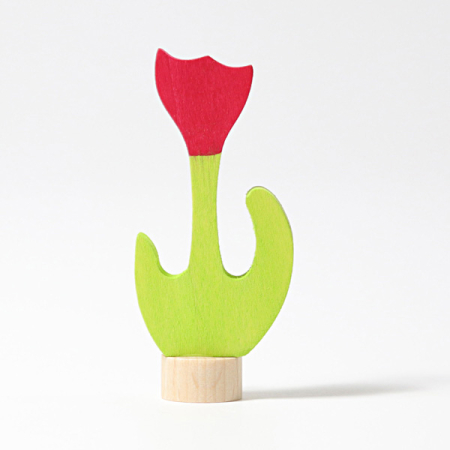 Red Tulip Ornament for Birthday Ring