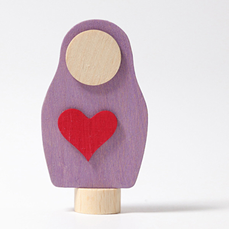 Red Matrushka with Heart Ornament for Birthday Ring