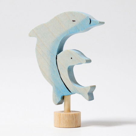 Dolphin with Baby Ornament for Birthday Ring