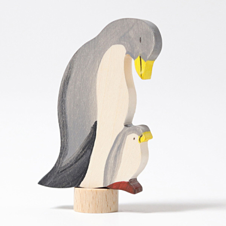 Penguin with Baby Ornament for Birthday Ring