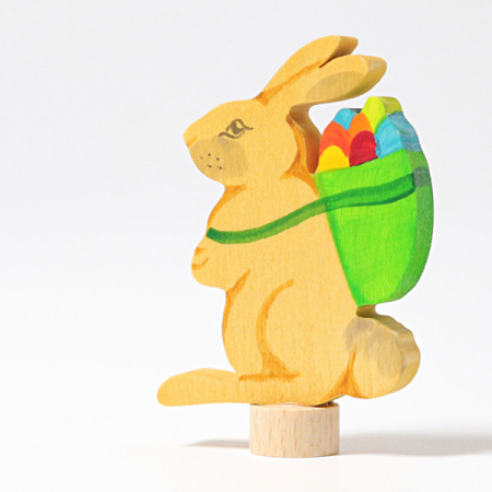 Rabbit with Basket Ornament for Birthday Rings