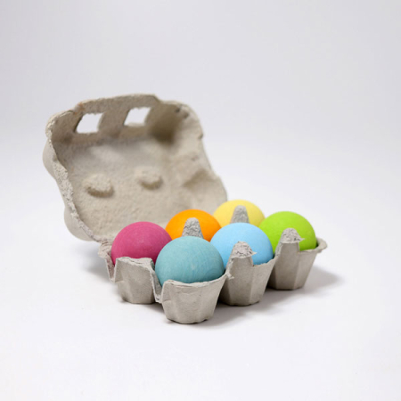 Six Wooden Balls Pastel (Grimm's)