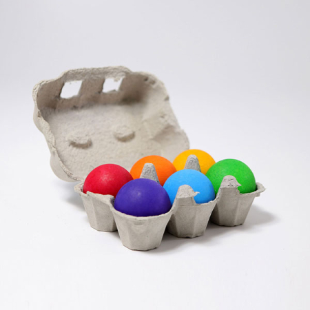 Six Wooden Rainbow Balls (Grimm's)
