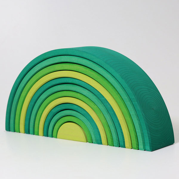 Large Stacking Rainbow Forest Green (Grimm's) 10% Off
