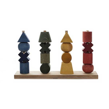 4-Across Rainbow Stacking Toy XL (Wooden Story)