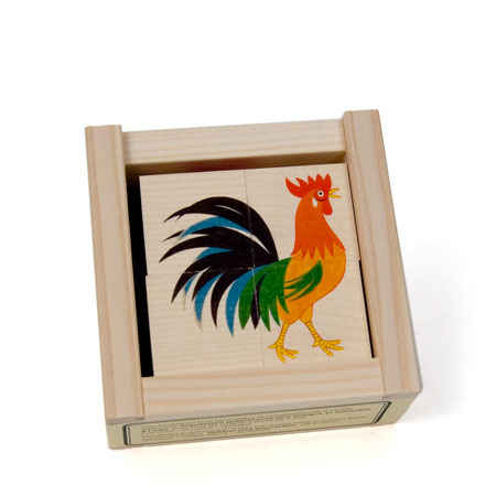 Farmyard Animals Picture Cube Puzzle 4 pcs (Atelier Fischer)
