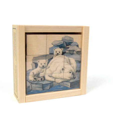 Zoo Animal Picture Cube Puzzle 9 pcs (Atelier Fischer)