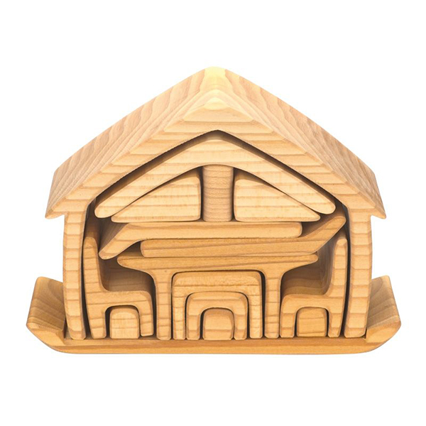 natural wood dolls house