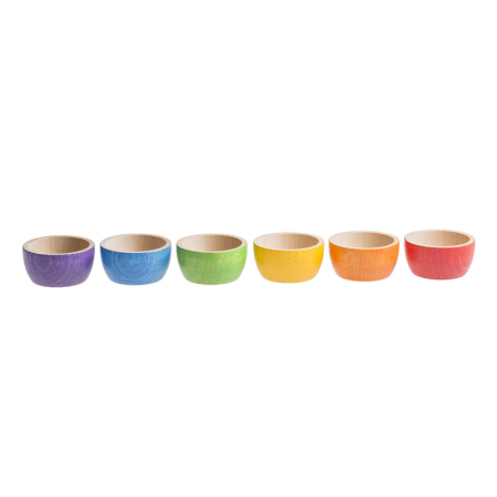 Grapat Six Colored Wood Bowls