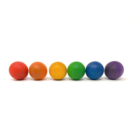 Grapat Six Wood Balls Rainbow