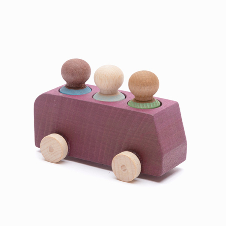 Lubulona Bus with 3 Figures- plum