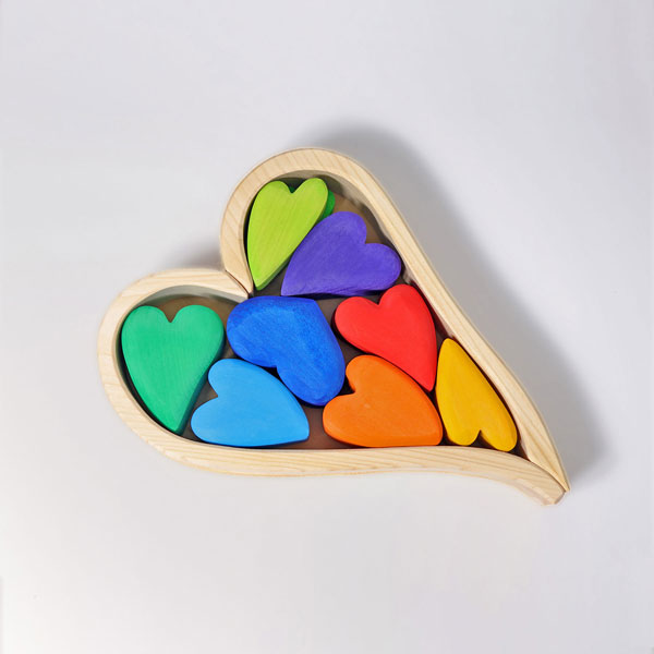 Building Set Rainbow Hearts (Grimm's)