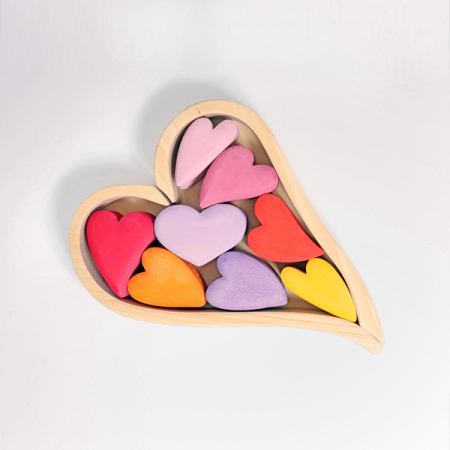 Building Set Red Hearts (Grimm's)