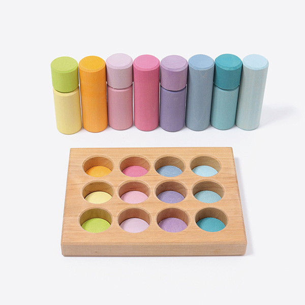 Stacking Game Small Pastel Rollers (Grimm's)