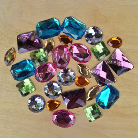 28 Giant Acrylic Glitter Stones (Grimms's)