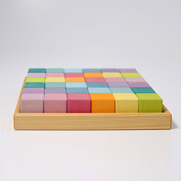 Cubos de madera colores pastel (36) - Grimm's