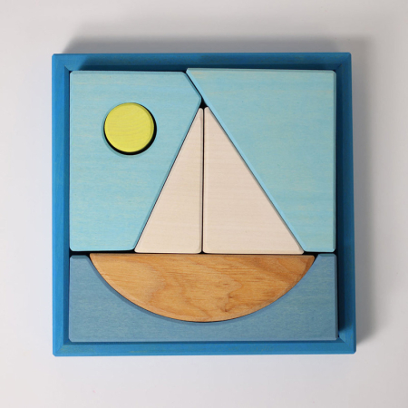 Grimm's Building Set Blue - Boat