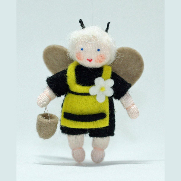 Bee Baby Felt Doll with Apron Light (Spring)