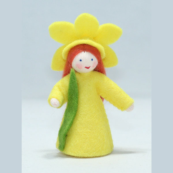 Daffodil Fairy Felt Doll with Flower Hat