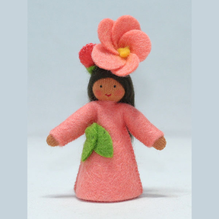 Flowering Quince Blossom Fairy Felt Doll Medium