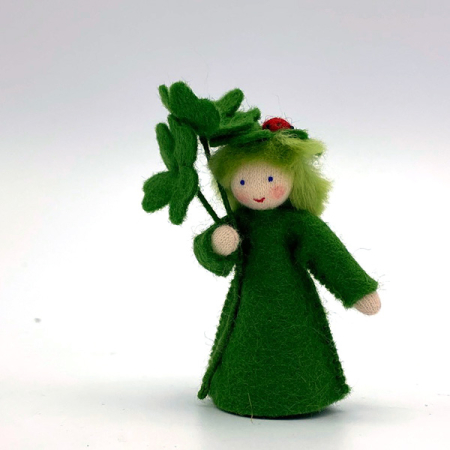 Clover Fairy with Leaves Felt Doll Fair