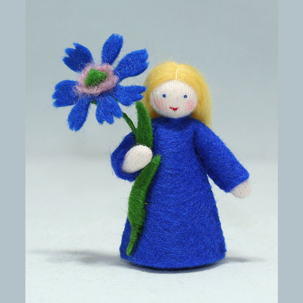 Cornflower Fairy Felt Doll with Flower Fair