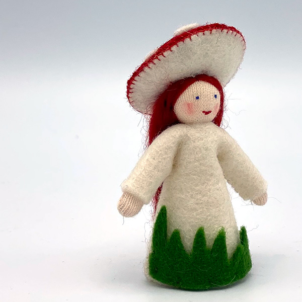 Red Spotted Mushroom Fairy Felt Doll Fair SImple