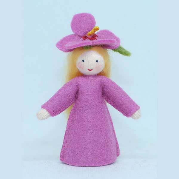 Pink Hibiscus Fairy Felt Doll Flower Hat Fair