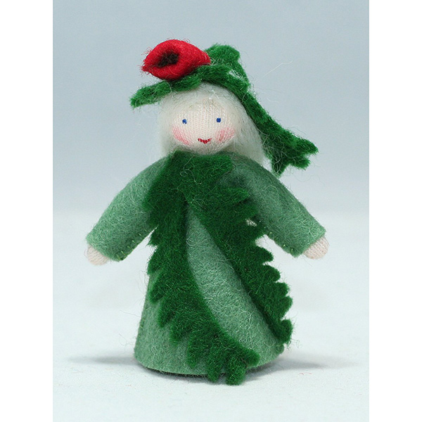 Yew Tree Fairy Felt Doll berry hat  light