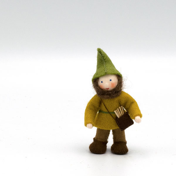 Forest Gnome Daddy with Pouch Felt Doll