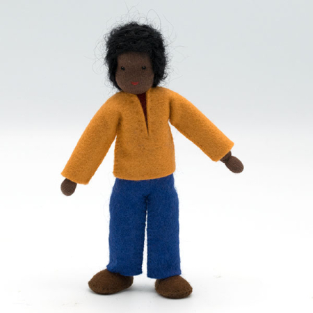 Father Dark with Black Hair Dollhouse Doll